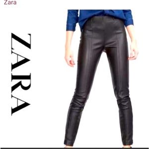ZARA Faux Leather Leggings/Pants (M)
